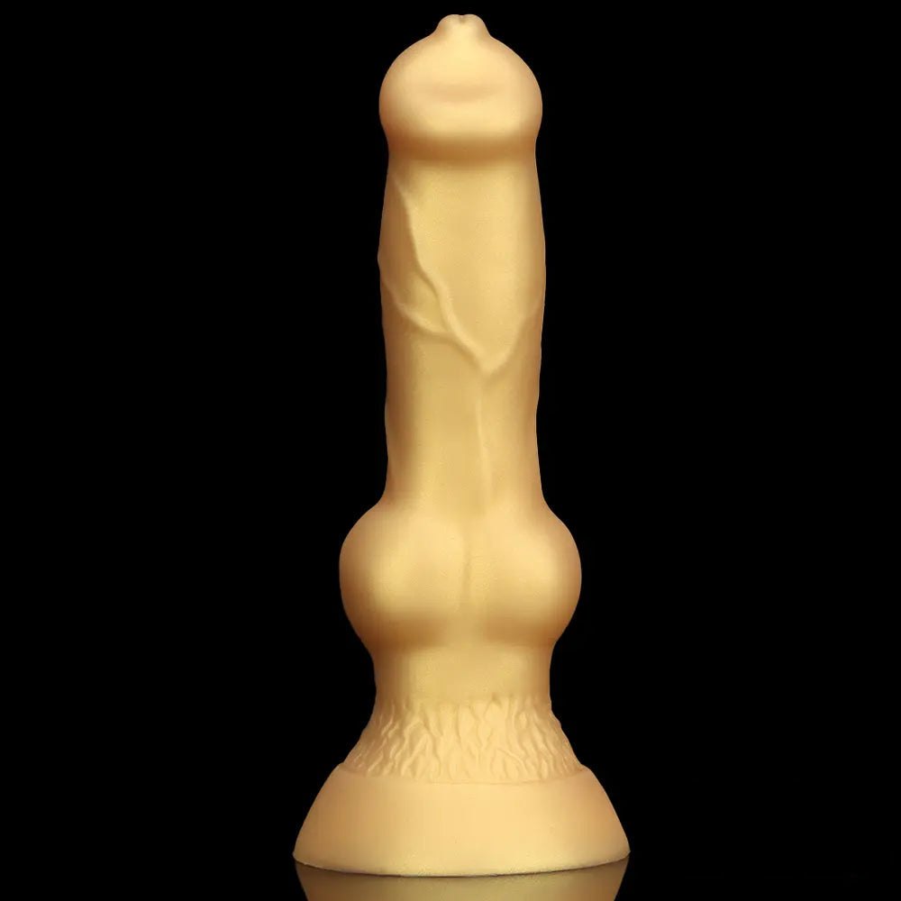 Gold silicone knotted animal dildo, photo 8
