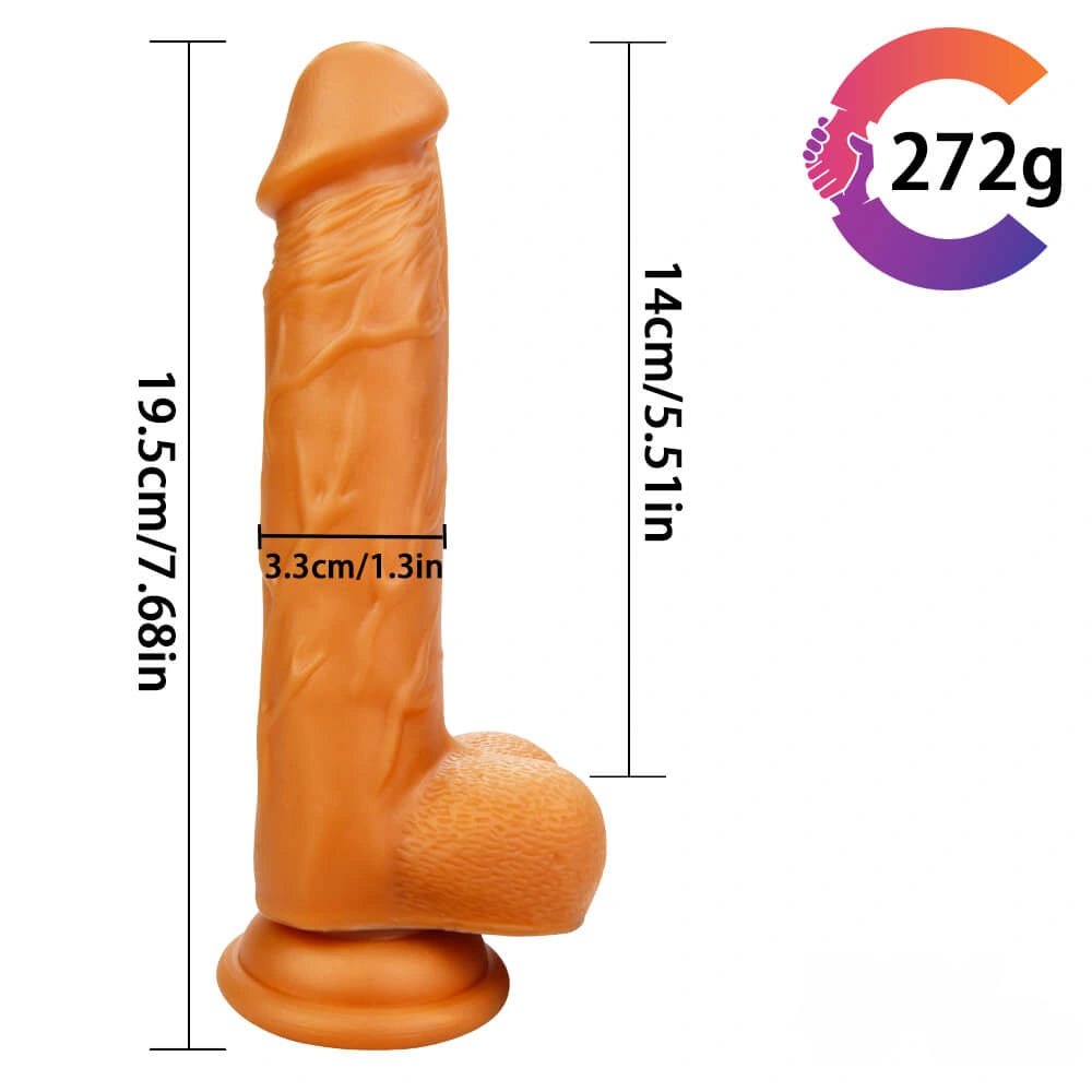 Gold liquid silicone suction cup dildo, photo 2