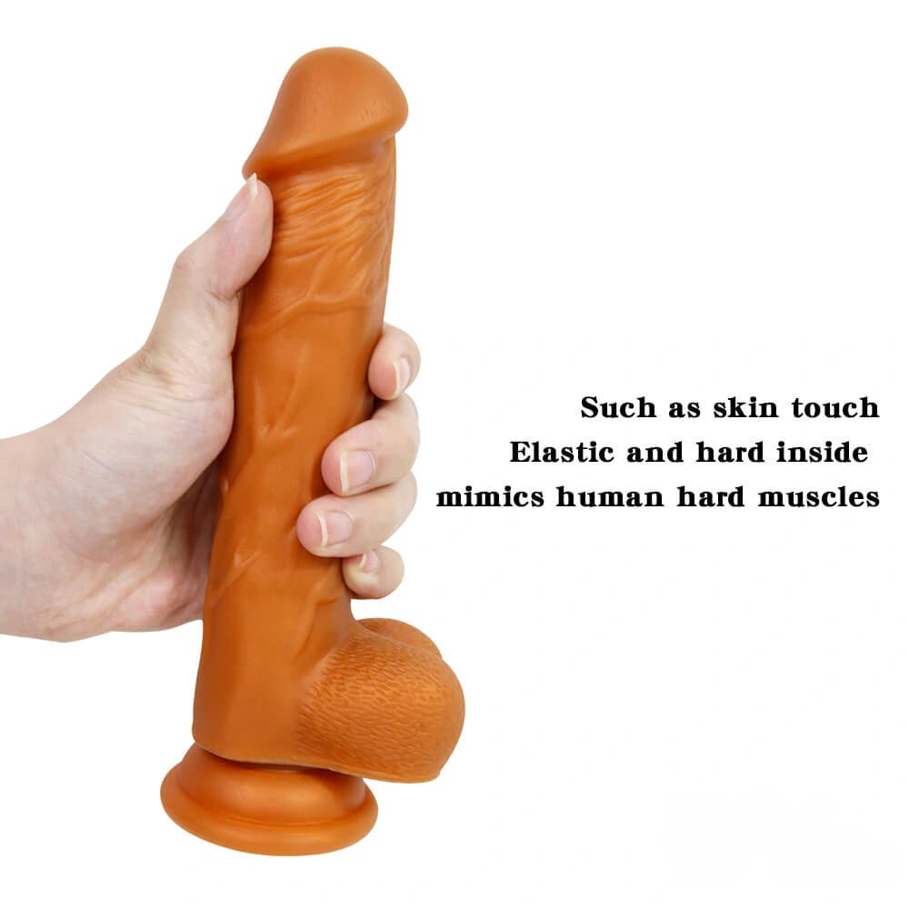 Gold liquid silicone suction cup dildo, photo 4