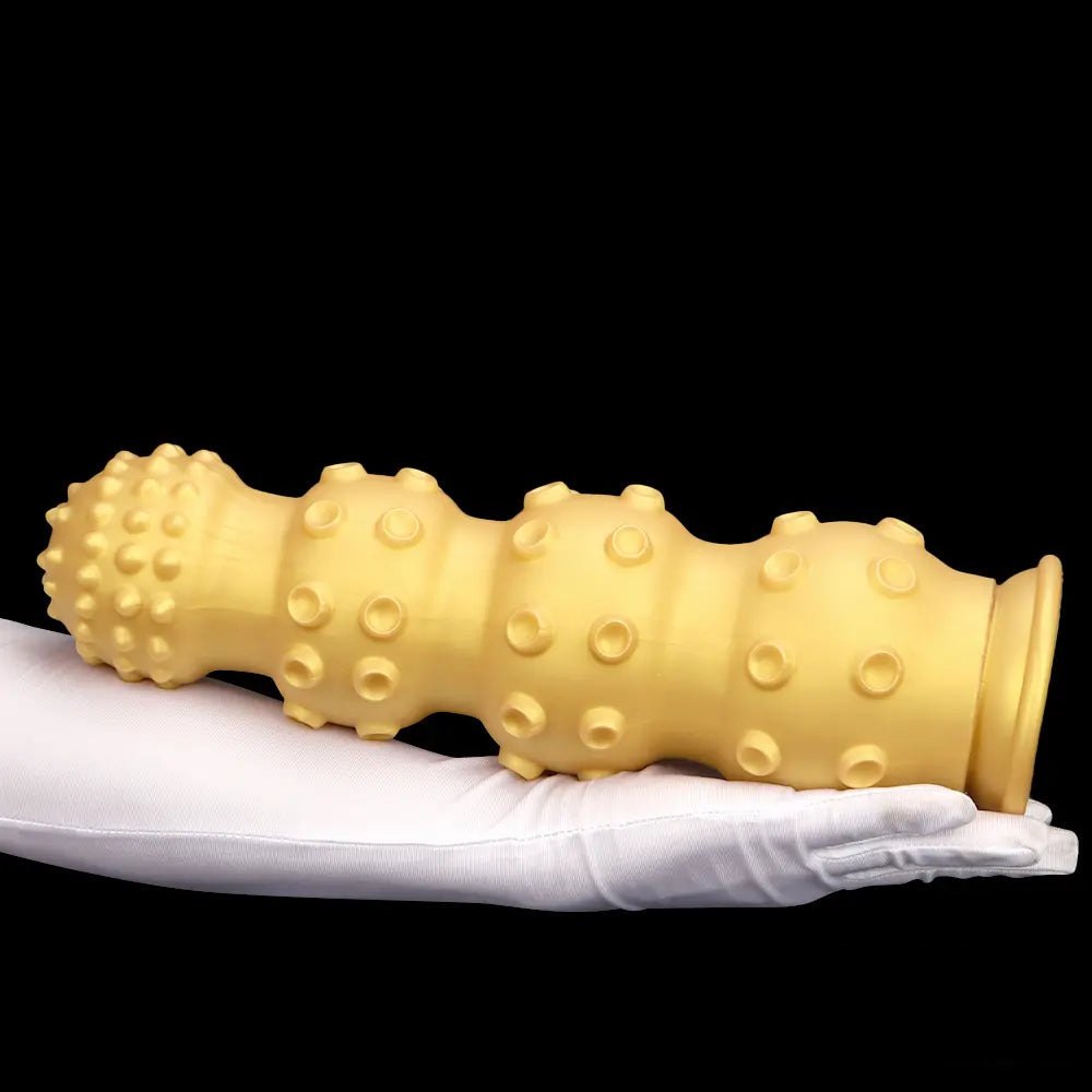 Gold knobby fantasy dildo, photo 11