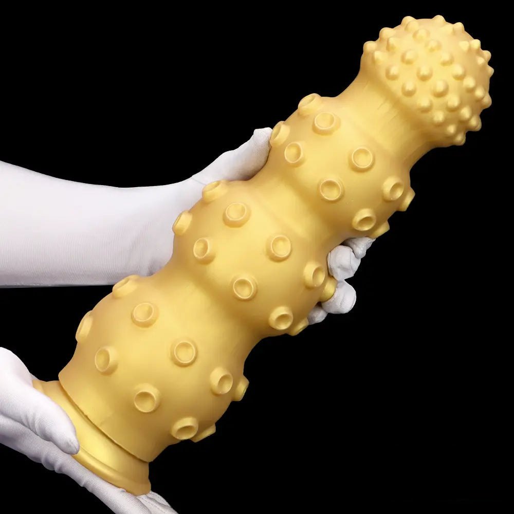 Gold knobby fantasy dildo, photo 12