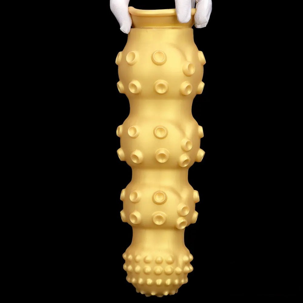 Gold knobby fantasy dildo, photo 13