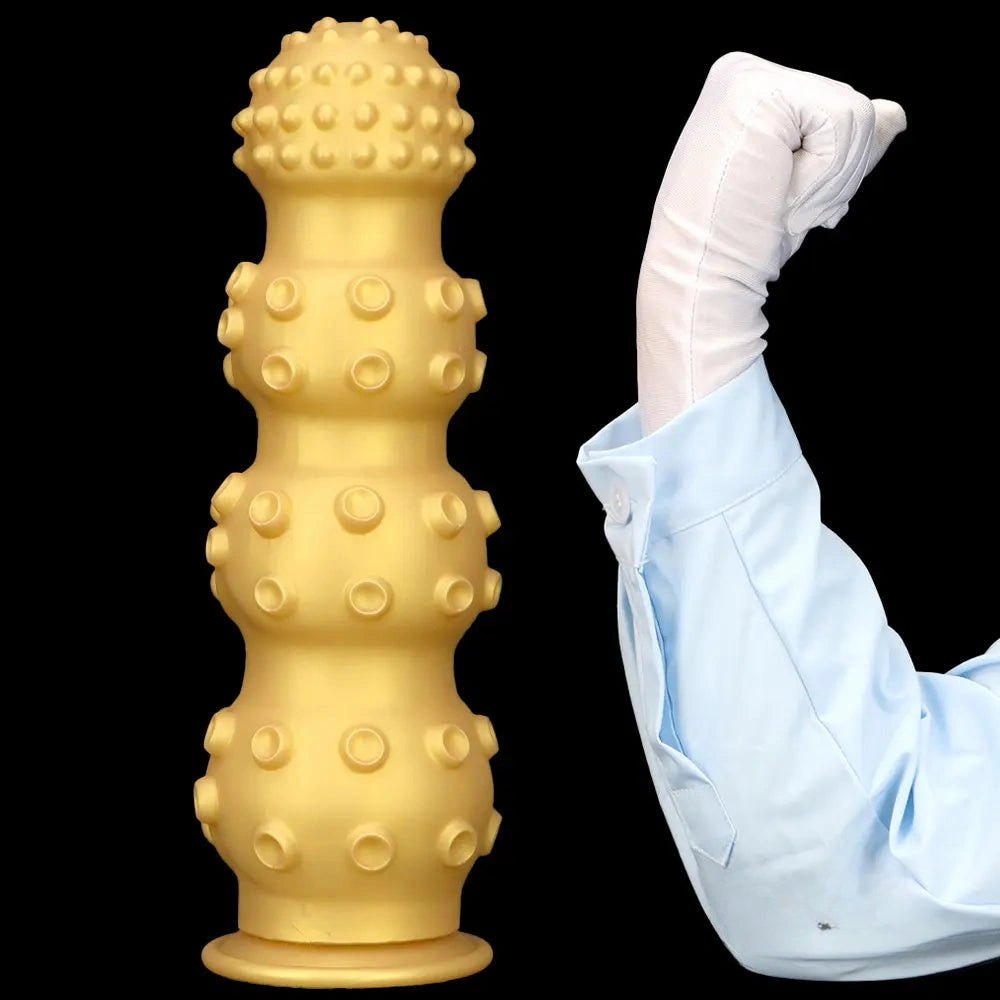 Gold knobby fantasy dildo, photo 15