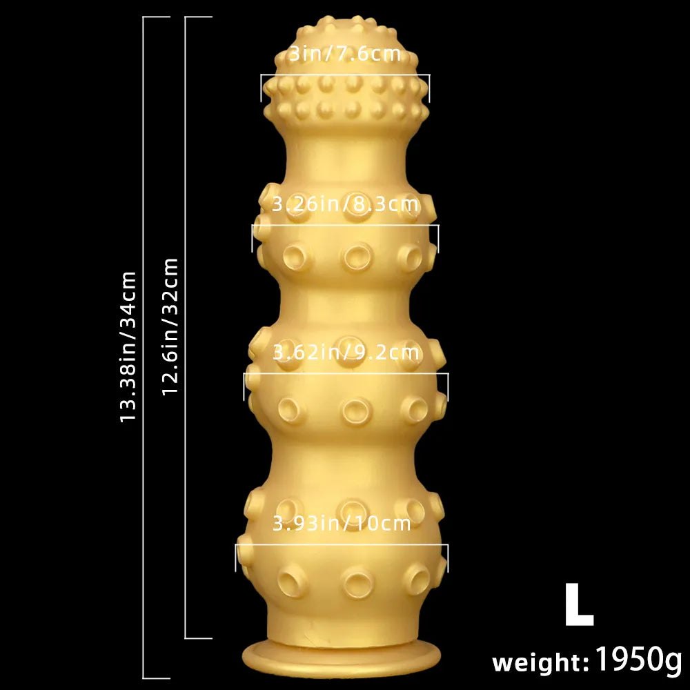 Gold knobby fantasy dildo, photo 16