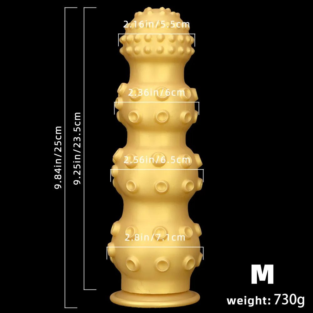 Gold knobby fantasy dildo, photo 17