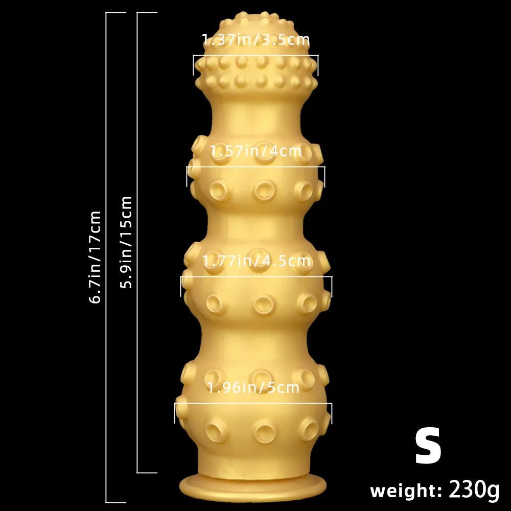 Gold knobby fantasy dildo, photo 18
