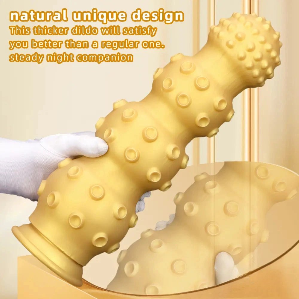 Gold knobby fantasy dildo, photo 2