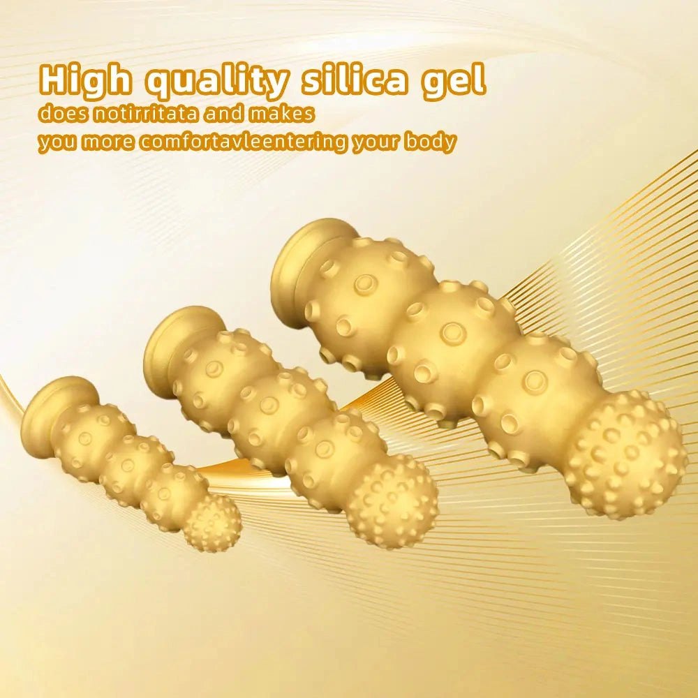 Gold knobby fantasy dildo, photo 3