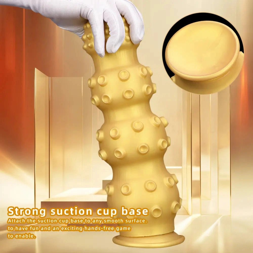 Gold knobby fantasy dildo, photo 4