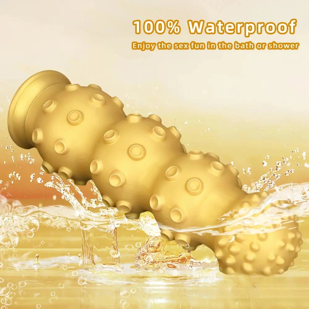 Gold knobby fantasy dildo, photo 6