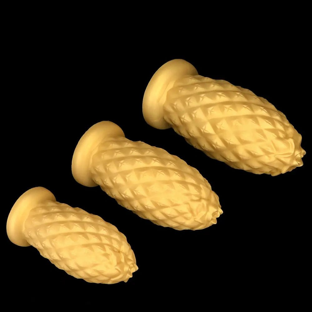 Gold silicone pineapple anal plug, photo 10