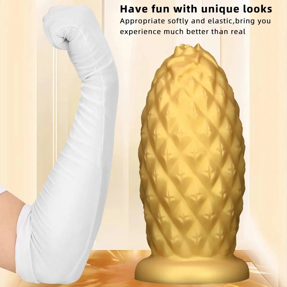 Gold silicone pineapple anal plug, photo 13