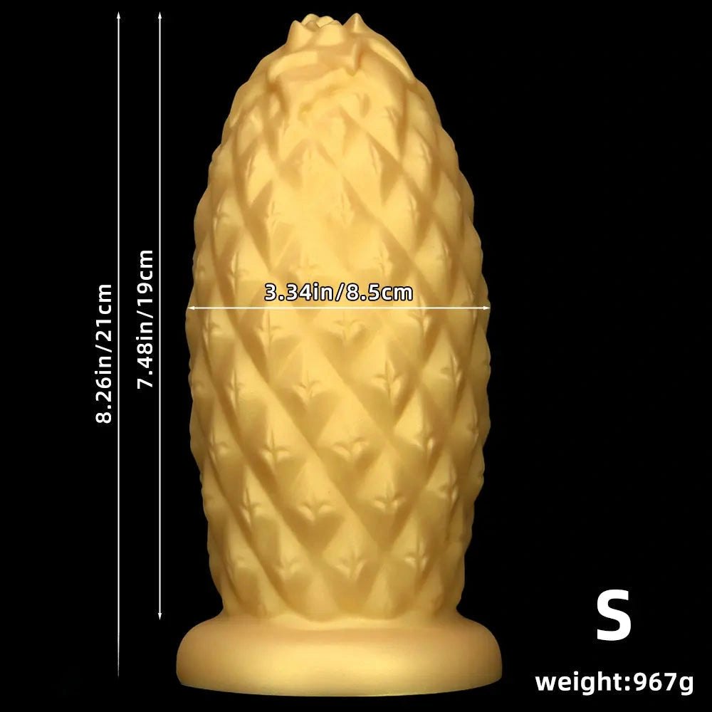 Gold silicone pineapple anal plug, photo 16