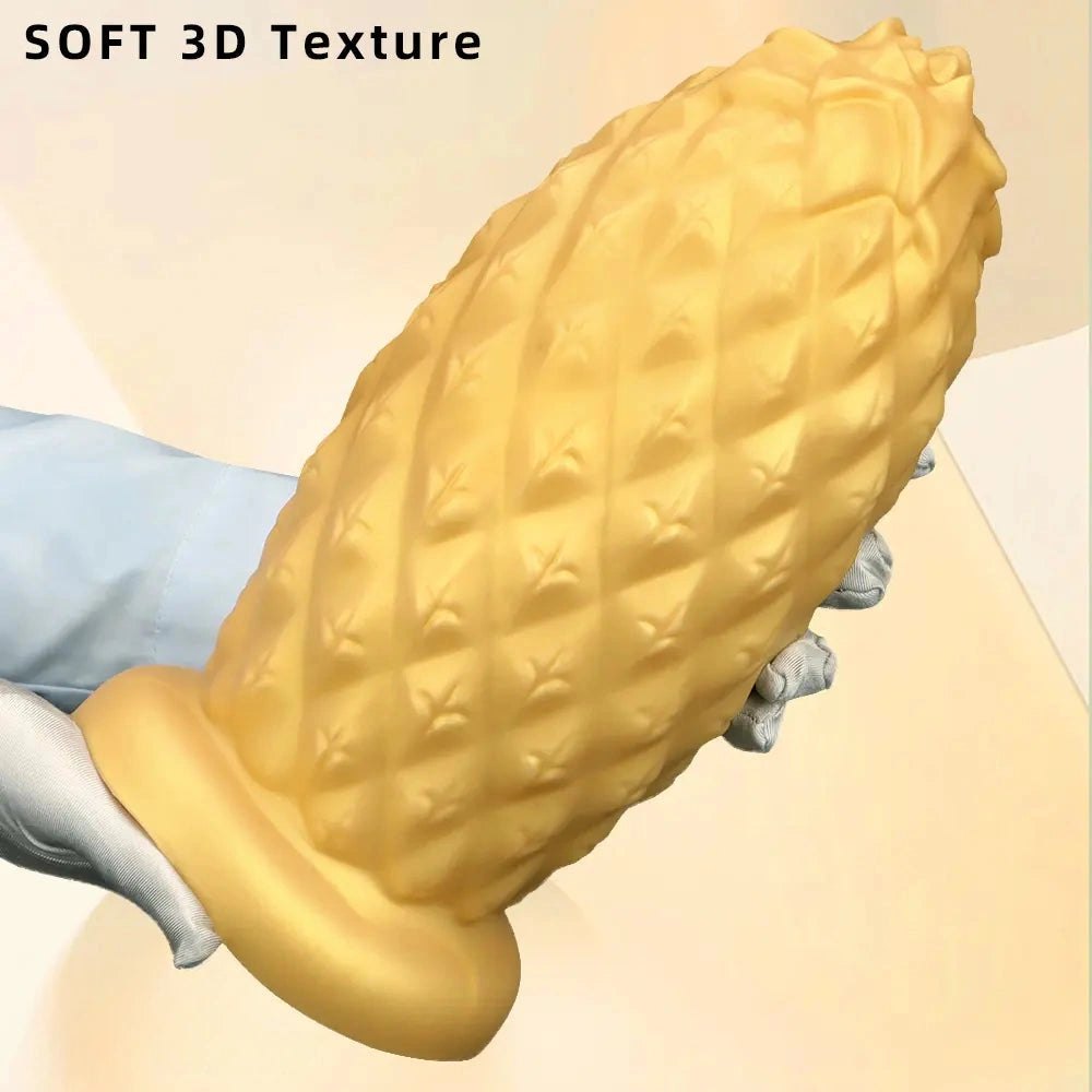 Gold silicone pineapple anal plug, photo 2