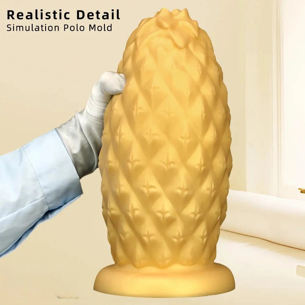 Gold silicone pineapple anal plug, photo 4