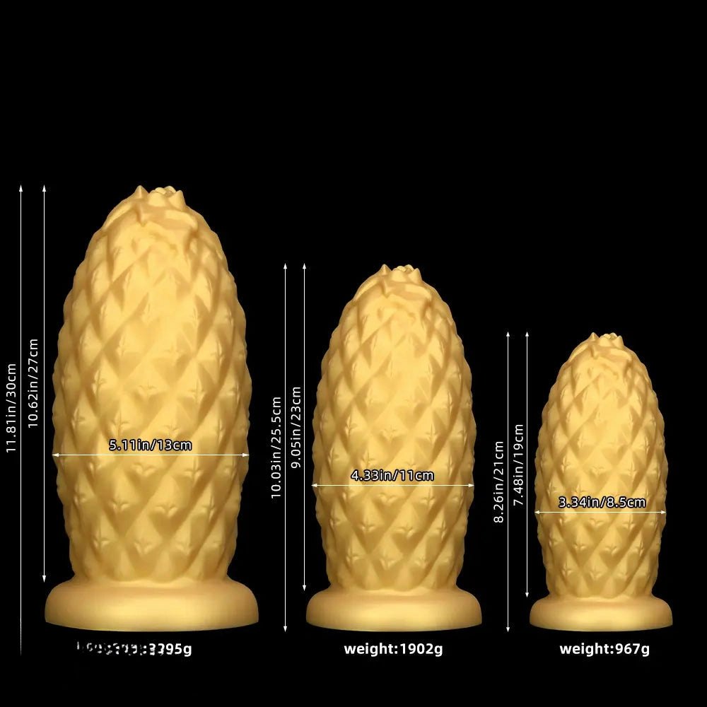 Gold silicone pineapple anal plug, photo 6