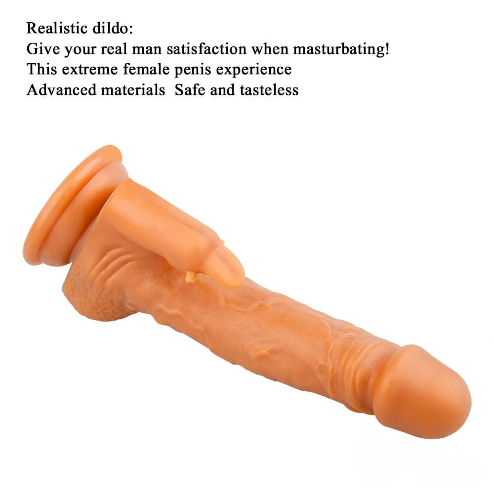 Gold realistic silicone dildo with suction cup base, photo 4