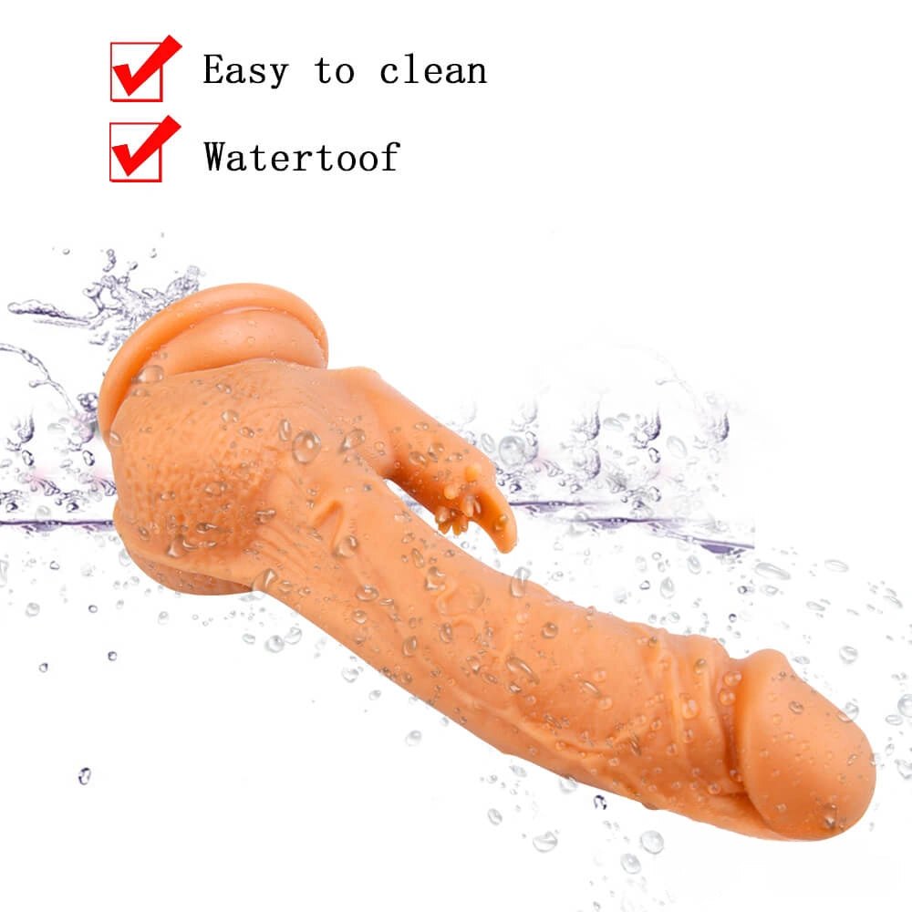Gold realistic silicone dildo with suction cup base, photo 5