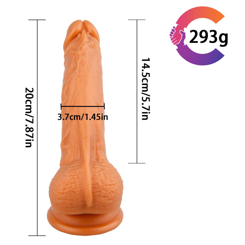 Gold realistic silicone dildo with suction cup base, photo 9