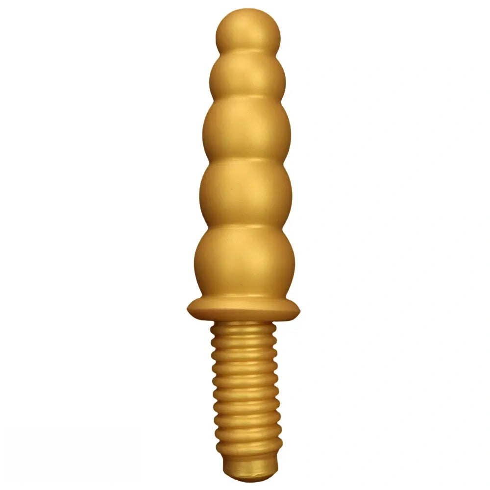 Gold ribbed silicone anal beads dildo, photo 2