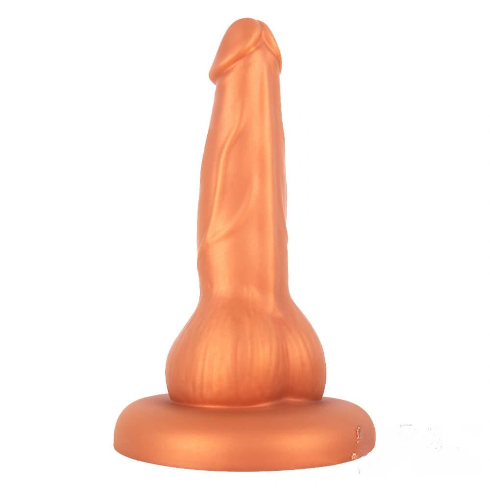 Gold ribbed butt plug, photo 3