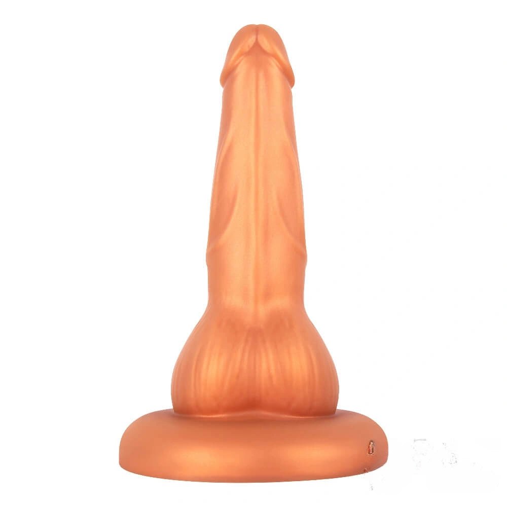 Gold ribbed butt plug, photo 4