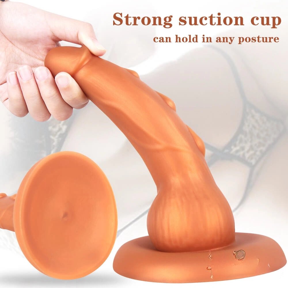 Gold ribbed butt plug, photo 9