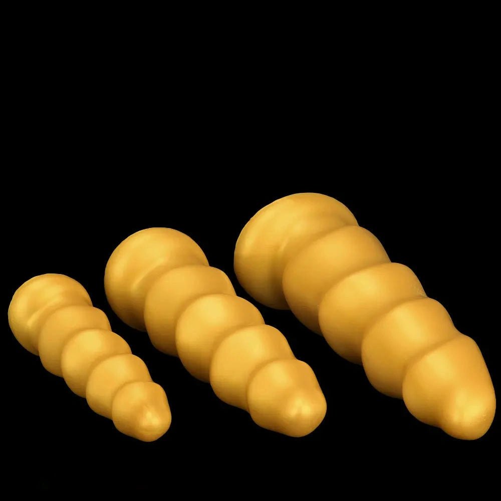 Gold ribbed g-spot dildo, photo 15