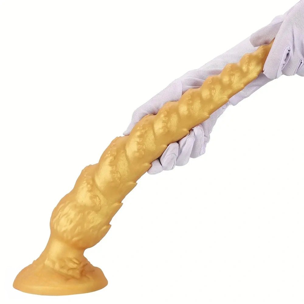 Gold ribbed anal dildo, photo 11