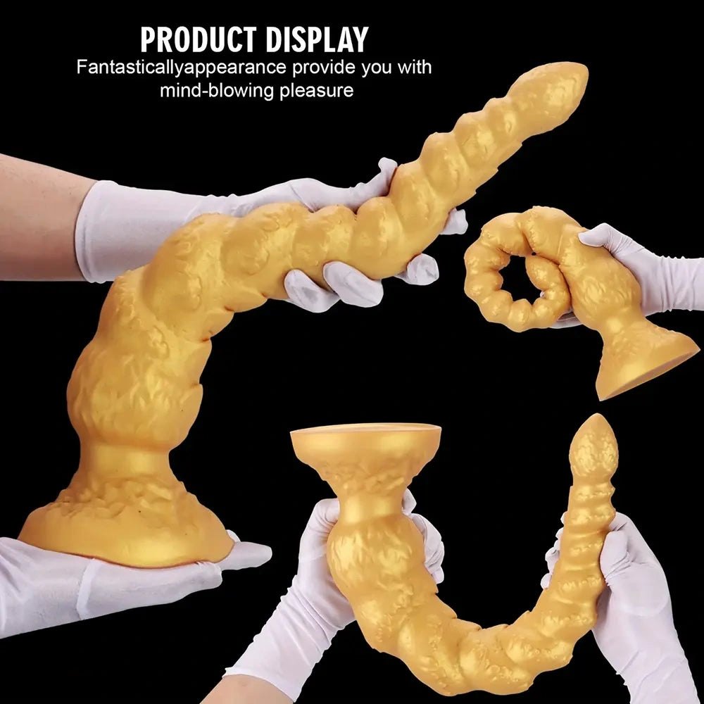 Gold ribbed anal dildo, photo 15