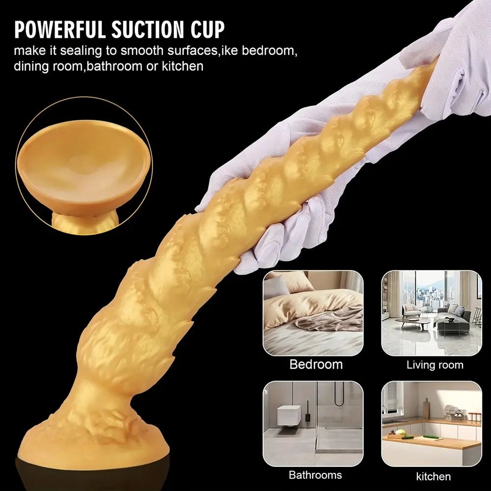 Gold ribbed anal dildo, photo 7