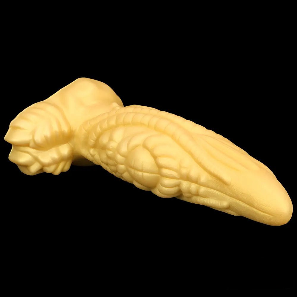 Gold dragon scale fantasy dildo, photo 10