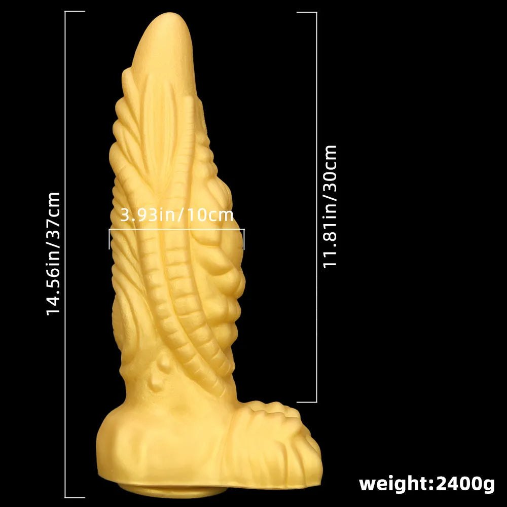 Gold dragon scale fantasy dildo, photo 13