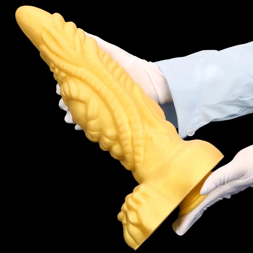 Gold dragon scale fantasy dildo, photo 15