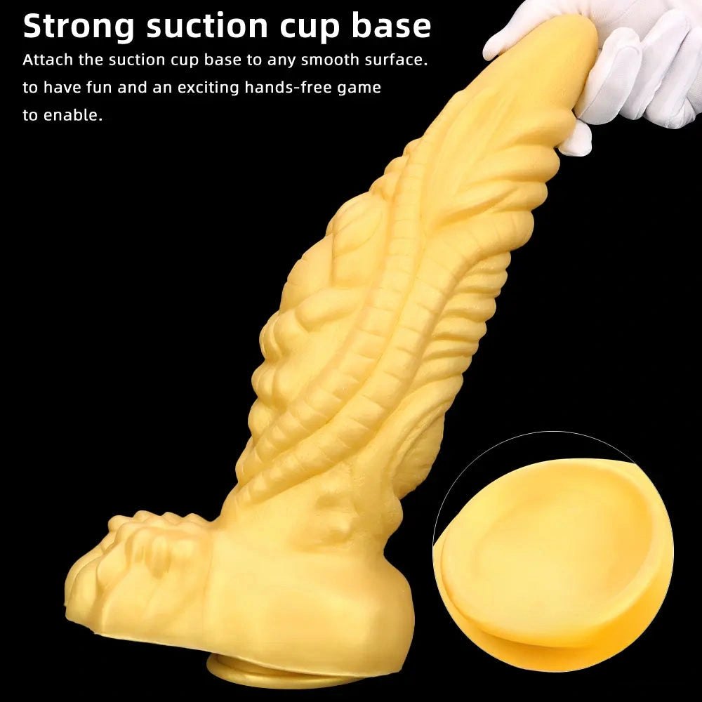 Gold dragon scale fantasy dildo, photo 4