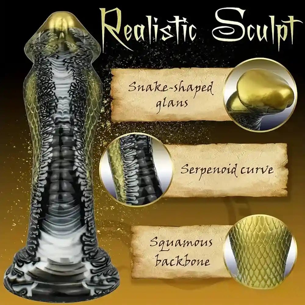 Scale textured marbled fantasy dildo, photo 7