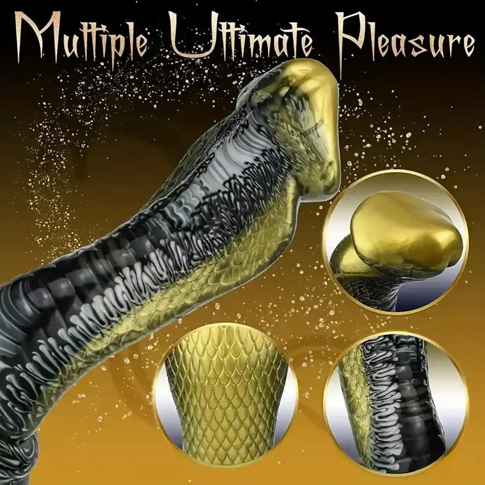 Scale textured marbled fantasy dildo, photo 8