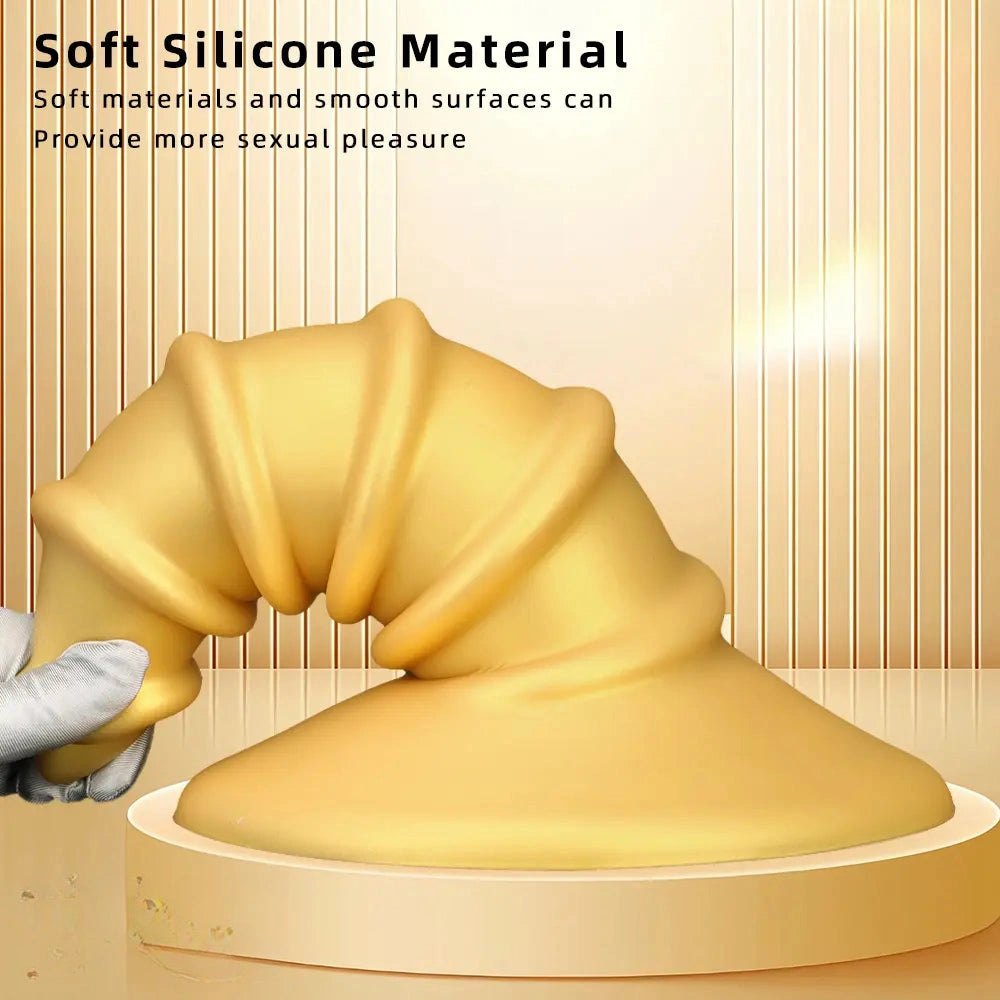 Gold screw ribbed anal plug, photo 7