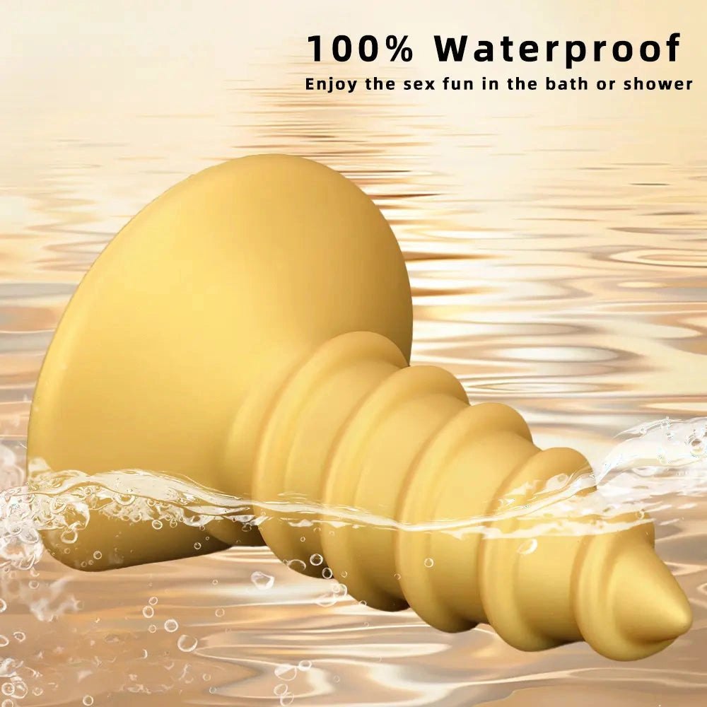 Gold screw ribbed anal plug, photo 8