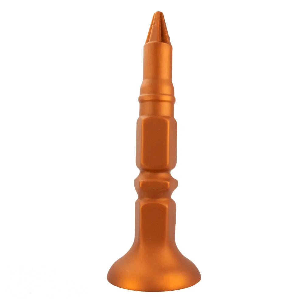 Gold screw-ridge silicone anal plug, photo 10
