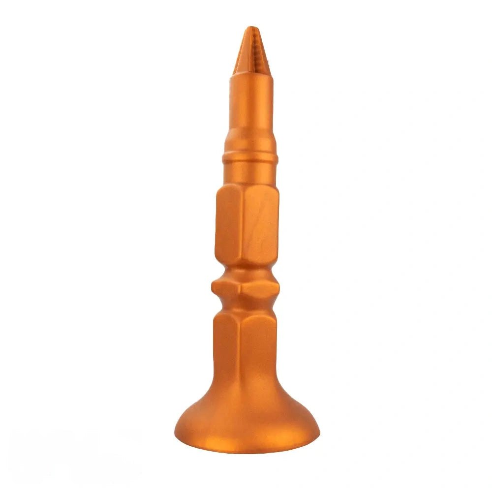 Gold screw-ridge silicone anal plug, photo 11