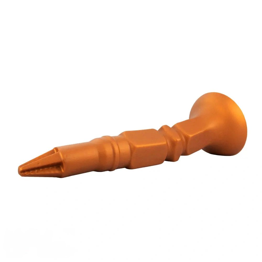 Gold screw-ridge silicone anal plug, photo 12