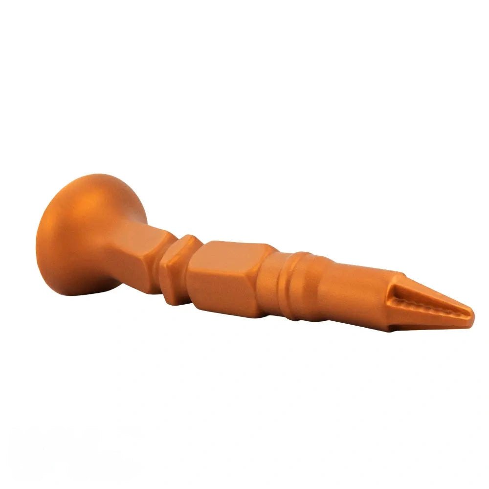 Gold screw-ridge silicone anal plug, photo 13