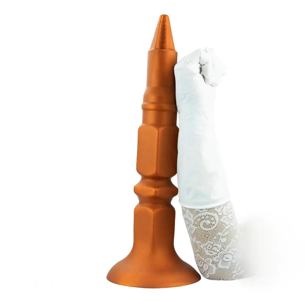 Gold screw-ridge silicone anal plug, photo 14