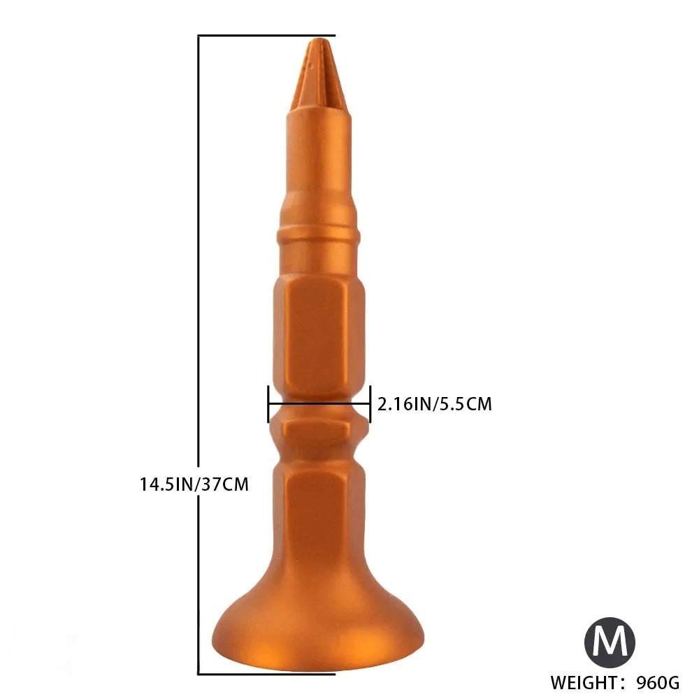 Gold screw-ridge silicone anal plug, photo 7