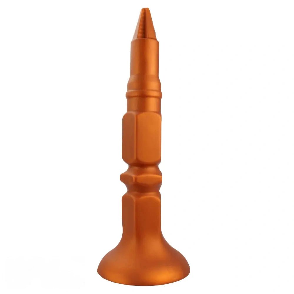 Gold screw-ridge silicone anal plug, photo 9