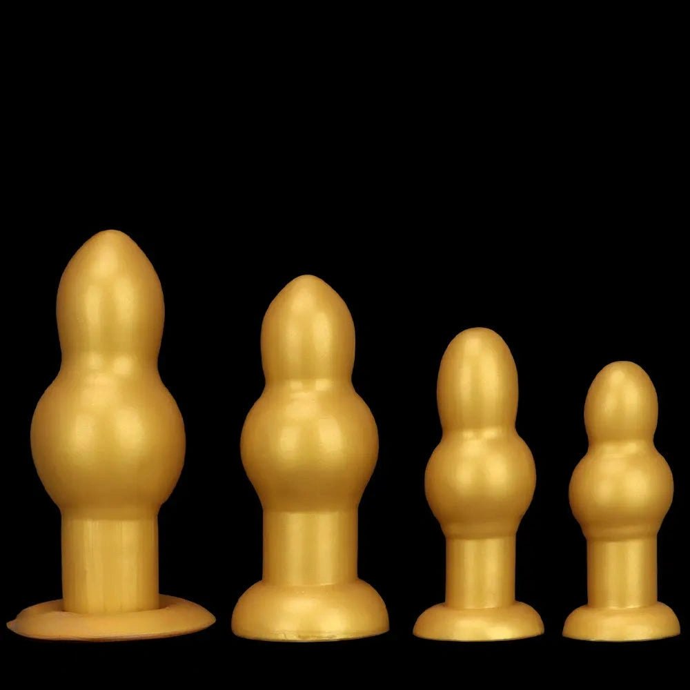 Gold segmented g-spot dildo, photo 1