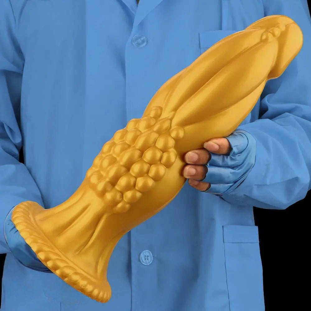Gold silicone big thick dildo, photo 11