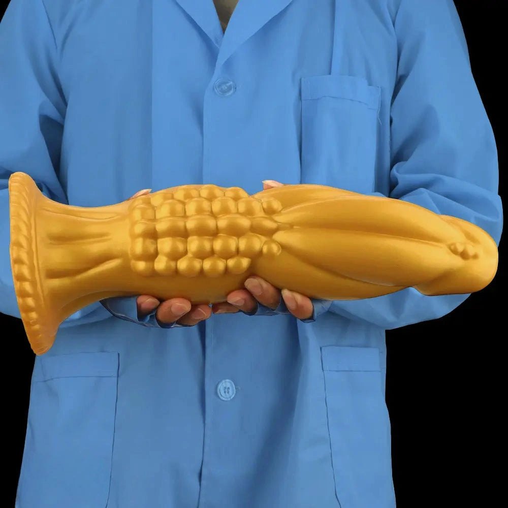 Gold silicone big thick dildo, photo 12