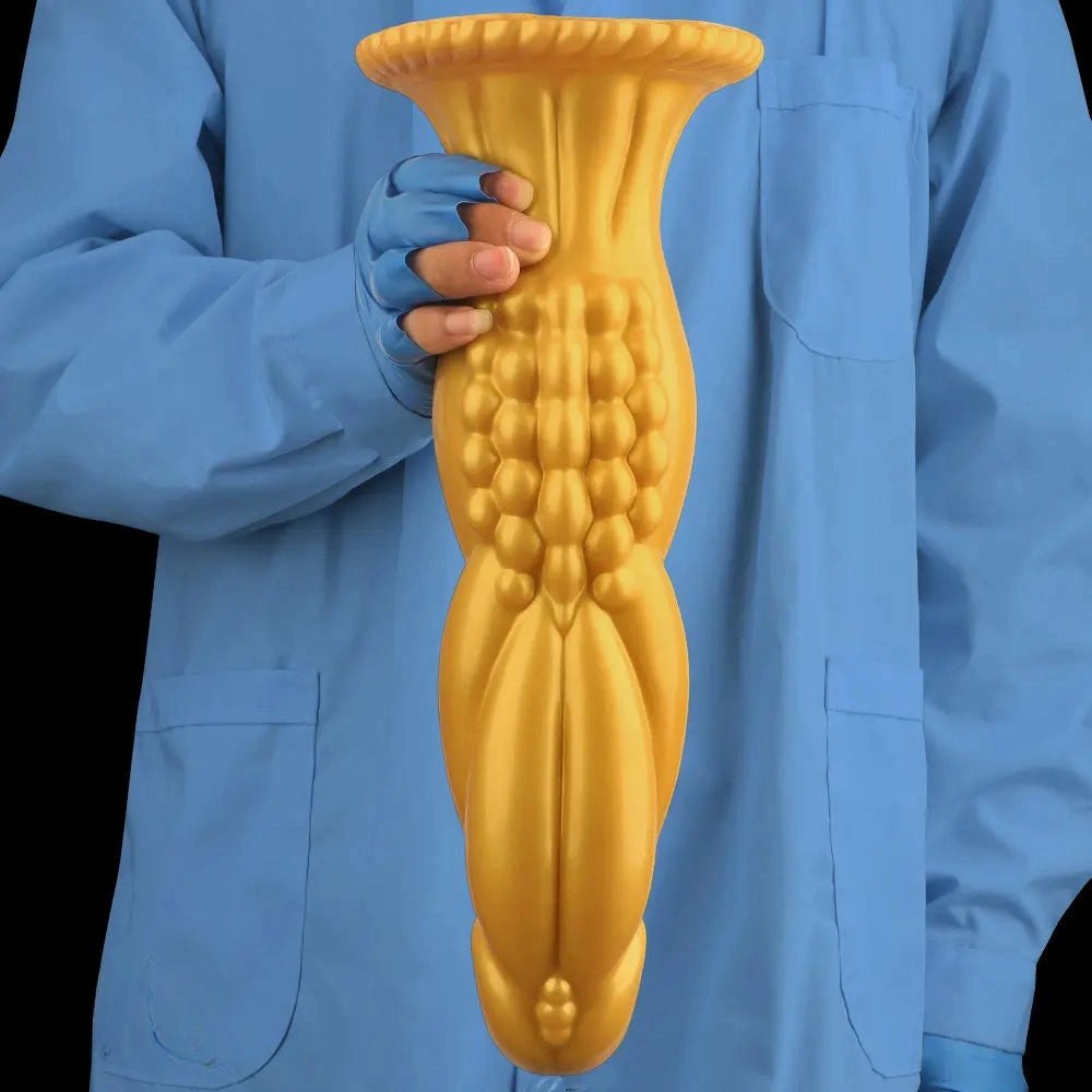 Gold silicone big thick dildo, photo 13